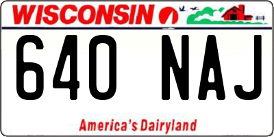 WI license plate 640NAJ
