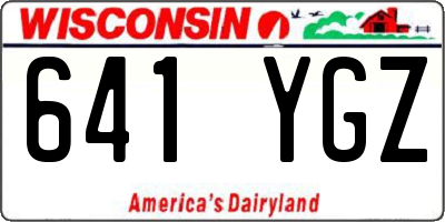 WI license plate 641YGZ
