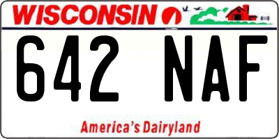WI license plate 642NAF