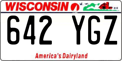 WI license plate 642YGZ