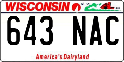 WI license plate 643NAC