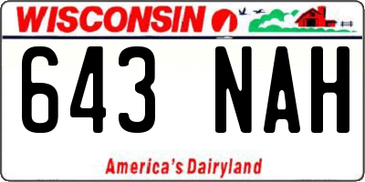 WI license plate 643NAH