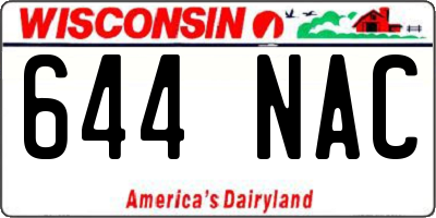 WI license plate 644NAC