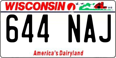 WI license plate 644NAJ