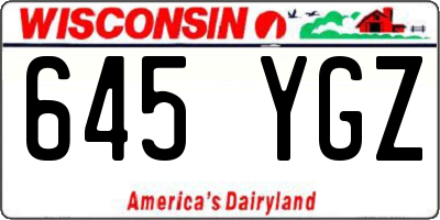 WI license plate 645YGZ