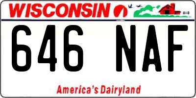 WI license plate 646NAF