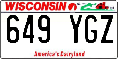 WI license plate 649YGZ