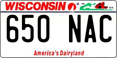 WI license plate 650NAC