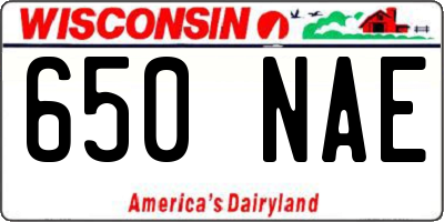 WI license plate 650NAE
