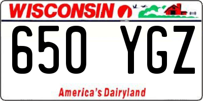 WI license plate 650YGZ