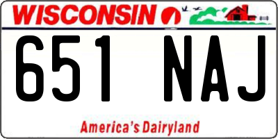 WI license plate 651NAJ