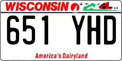 WI license plate 651YHD