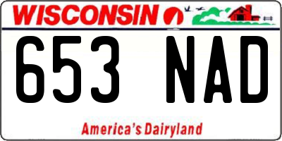 WI license plate 653NAD