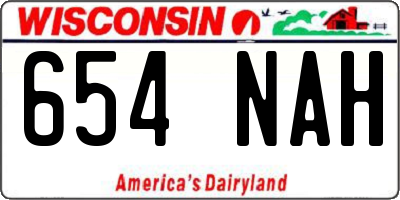 WI license plate 654NAH