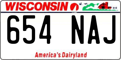 WI license plate 654NAJ