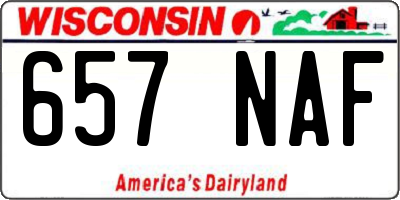 WI license plate 657NAF