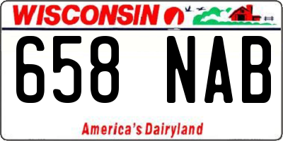 WI license plate 658NAB