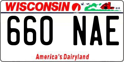 WI license plate 660NAE