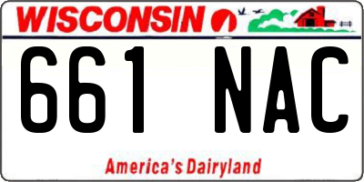 WI license plate 661NAC