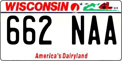 WI license plate 662NAA
