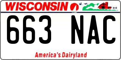 WI license plate 663NAC