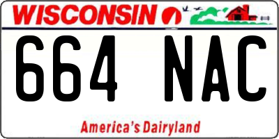WI license plate 664NAC
