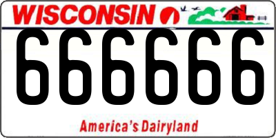 WI license plate 666666