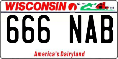 WI license plate 666NAB