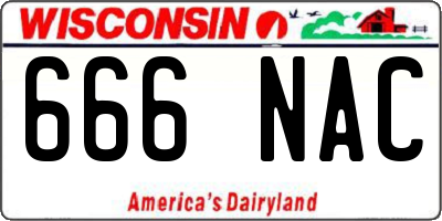 WI license plate 666NAC