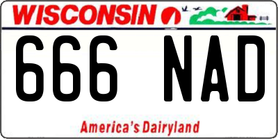 WI license plate 666NAD