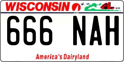 WI license plate 666NAH