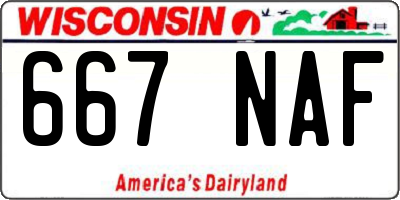 WI license plate 667NAF