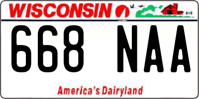 WI license plate 668NAA