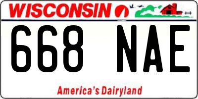 WI license plate 668NAE