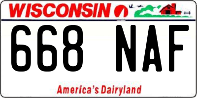 WI license plate 668NAF