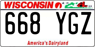 WI license plate 668YGZ