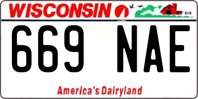 WI license plate 669NAE