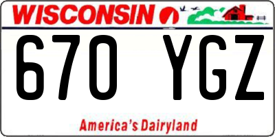WI license plate 670YGZ