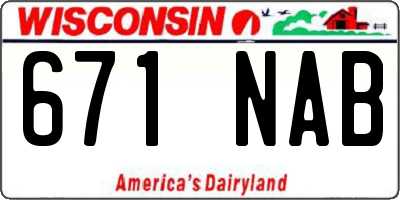 WI license plate 671NAB