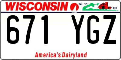 WI license plate 671YGZ