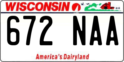 WI license plate 672NAA