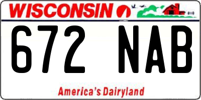 WI license plate 672NAB