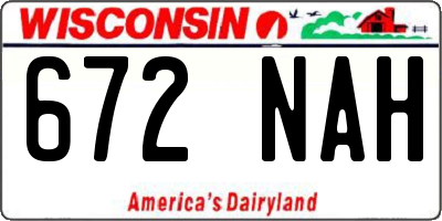 WI license plate 672NAH