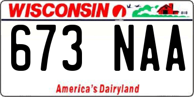 WI license plate 673NAA