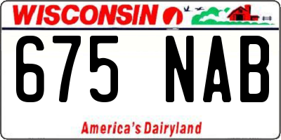 WI license plate 675NAB