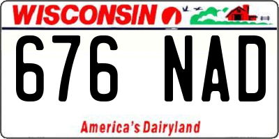 WI license plate 676NAD