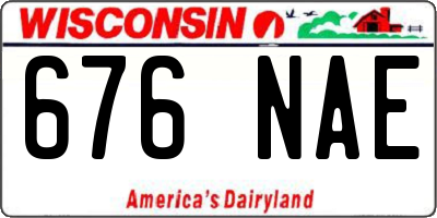 WI license plate 676NAE