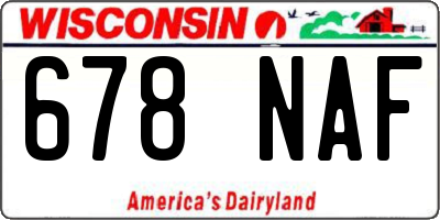 WI license plate 678NAF