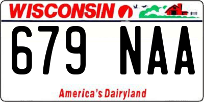 WI license plate 679NAA