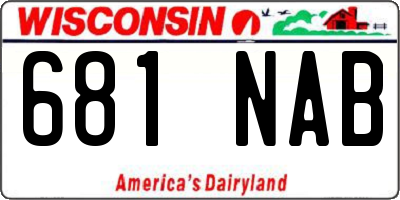 WI license plate 681NAB